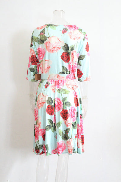 Vestido Plisado Estampado de Manga Midi - Image 12