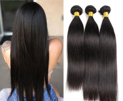 Extensiones de Cabello Sintético Negro Liso - Textura Natural - Image 2