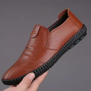 Sapatos Casuais de Couro Masculino - Confortáveis, Respiráveis e Versáteis