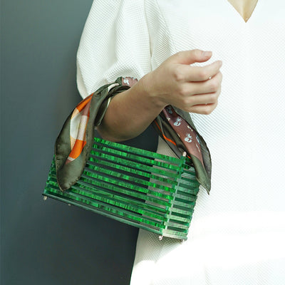 Bolso Cuadrado de Acrílico Tejido - Cartera Retro Vintage para Playa y Eventos - Image 8