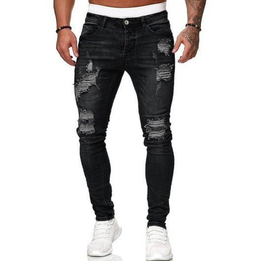 Pantalones Vaqueros Slim Rotos Blancos - Estilo Moderno y Versátil - Image 14