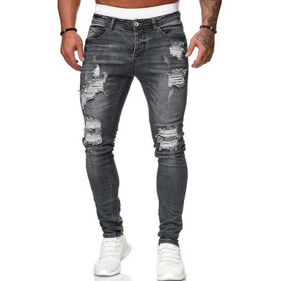 Pantalones Vaqueros Slim Rotos Blancos - Estilo Moderno y Versátil - Image 17
