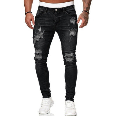 Pantalones Vaqueros Slim Rotos Blancos - Estilo Moderno y Versátil - Image 7