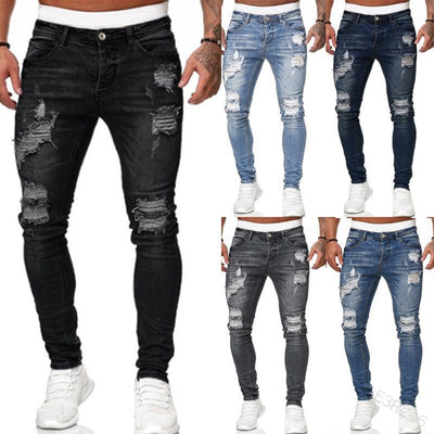 Pantalones Vaqueros Slim Rotos Blancos - Estilo Moderno y Versátil - Image 8
