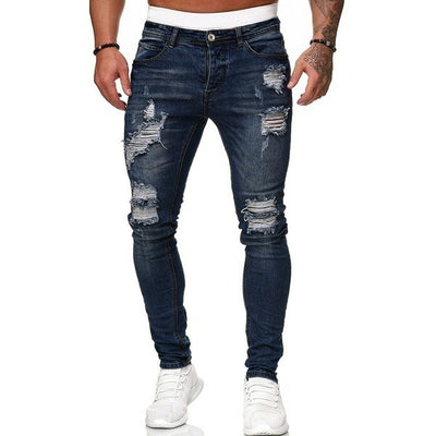 Pantalones Vaqueros Slim Rotos Blancos - Estilo Moderno y Versátil - Image 4
