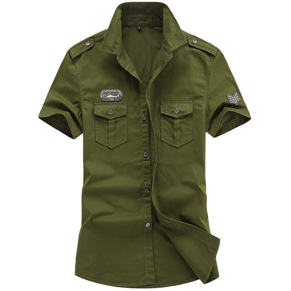 Camisa Casual Suelta de Manga Corta para Hombre