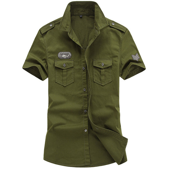 Camisa Casual Suelta de Manga Corta para Hombre