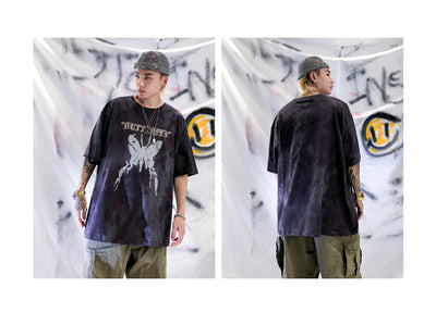 Camiseta Tie-dye Mariposa Unisex Hip-hop Oversize Parejas - Image 14