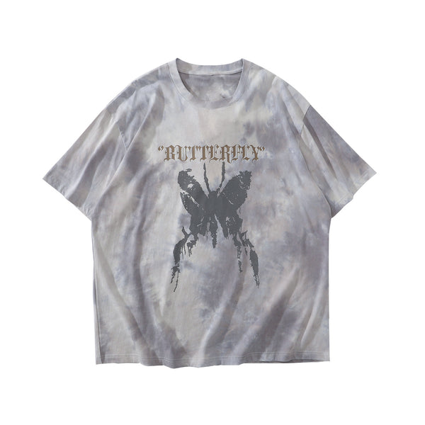Camiseta Tie-dye Mariposa Unisex Hip-hop Oversize Parejas