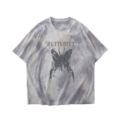 Camiseta Tie-dye Mariposa Unisex Hip-hop Oversize Parejas