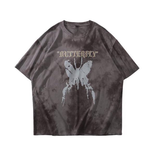 Camiseta Tie-dye Mariposa Unisex Hip-hop Oversize Parejas