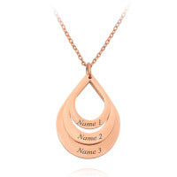 Collar Colgante de Acero Inoxidable Personalizado con Grabado de 3 Gotas de Agua y Nombre para Mujeres - Image 16
