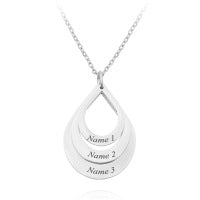 Collar Colgante de Acero Inoxidable Personalizado con Grabado de 3 Gotas de Agua y Nombre para Mujeres - Image 17