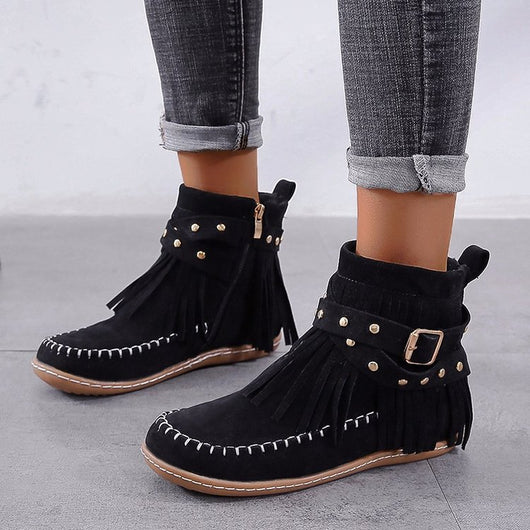 Botas Martin Cortas Talla Grande con Tachas y Hebilla - Estilo Casual Versátil - Image 5