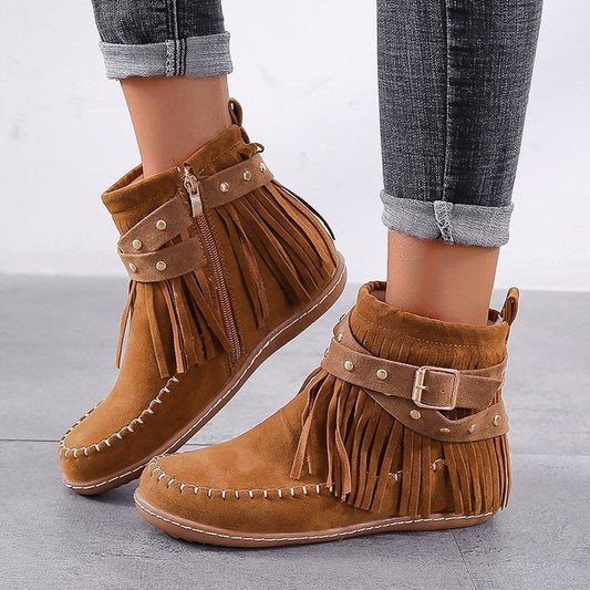 Botas Martin Cortas Talla Grande con Tachas y Hebilla - Estilo Casual Versátil