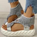 Sandalias de Lana Elevadas para Mujer con Puntera - Edición Coreana de Verano - Image 2