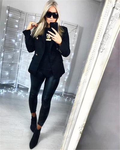 Pantalones de Cuero PU Elástico Ajustados para Mujer - Image 3