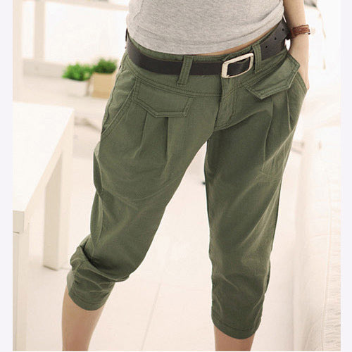 Pantalones Capri Holgados Talla Grande para Mujer - Corte Slim Casual