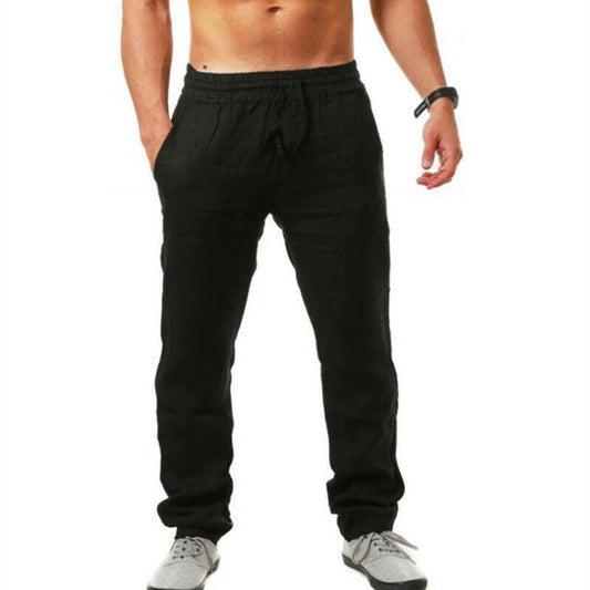 Pantalones de Lino Holgados para Hombre - Estilo Casual Europeo y Americano - Image 2