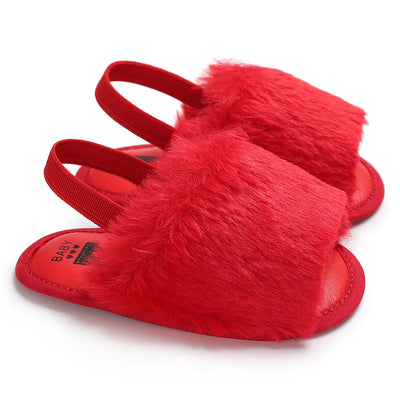 Zapatos de Andar Antideslizantes con Sandalias Peludas para Bebé Niña - Image 9