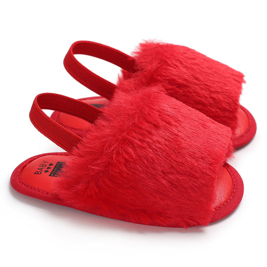 Zapatos de Andar Antideslizantes con Sandalias Peludas para Bebé Niña - Image 6