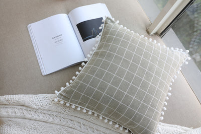 Almohada de Cintura con Diseño Geométrico en Algodón y Lino