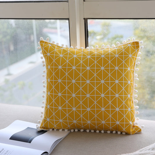 Almohada de Cintura con Diseño Geométrico en Algodón y Lino - Image 2