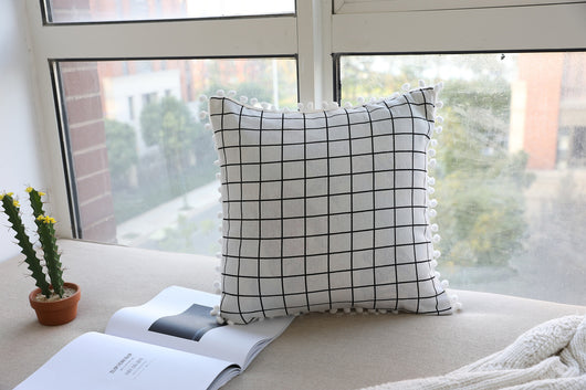 Almohada de Cintura con Diseño Geométrico en Algodón y Lino - Image 3