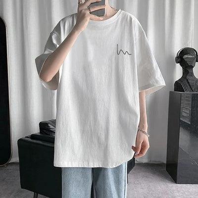 Camiseta Hombre Dos Texturas Manga Corta Suelta Ajuste Cómodo - Image 10