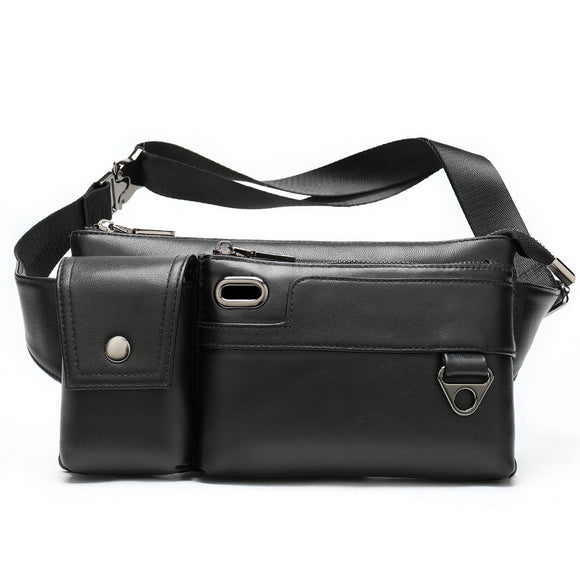 Bolsa Deportiva de Piel de Oveja para Teléfono con Compartimento para Auriculares