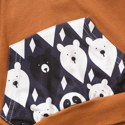 Pijama Enterizo con Capucha Estampado Cabeza de Oso - Bebé 0-2 Años Marrón - Image 10