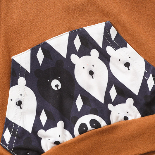 Pijama Enterizo con Capucha Estampado Cabeza de Oso - Bebé 0-2 Años Marrón - Image 10