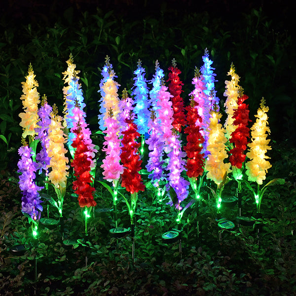 Luz Solar LED Violeta para Jardín - Iluminación Decorativa Exterior Impermeable