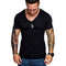 Playera Casual Deportiva Cuello V Talla Grande Hombre Color Sólido