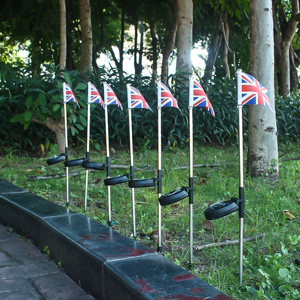 Lámpara Solar Decorativa con Bandera para Jardín