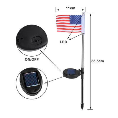 Lámpara Solar Decorativa con Bandera para Jardín - Image 7