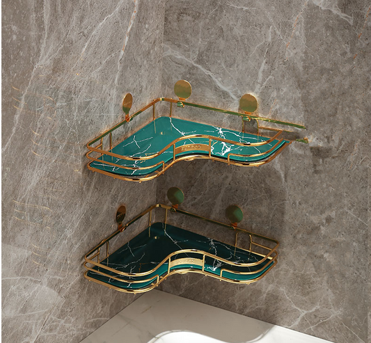 Repisa Triangular para Baño sin Taladro - Organizador de Esquina para Inodoro