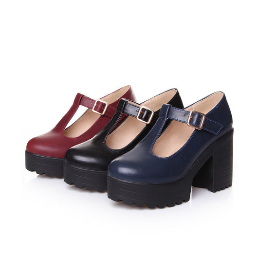 Zapatos de Tacón Mary Jane con Plataforma y Correa T