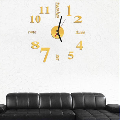Reloj de Pared 3D Espejo Acrílico DIY - Diseño Creativo Moderno - Image 6