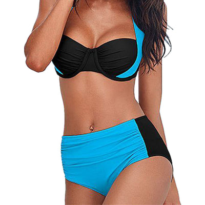 Bikini de Cintura Alta Estilo Europeo - Traje de Baño Halter Sexy para Mujer