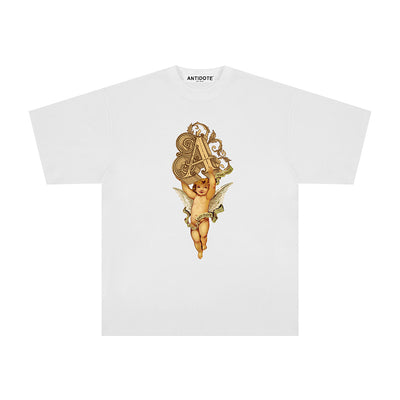 Playera de Pareja con Estampa de Ángel en Blanco y Negro - Image 8