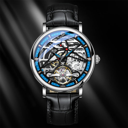 Reloj Automático Glenn Genuino para Hombre con Diseño Hueco Mecánico