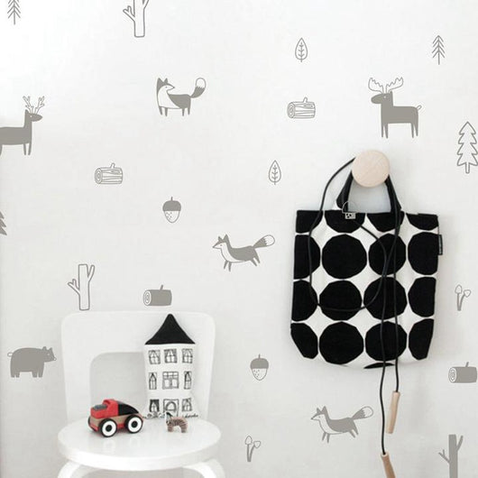 Viniles Decorativos Bosque Nórdico con Animales Silvestres para Habitación Infantil - Image 8