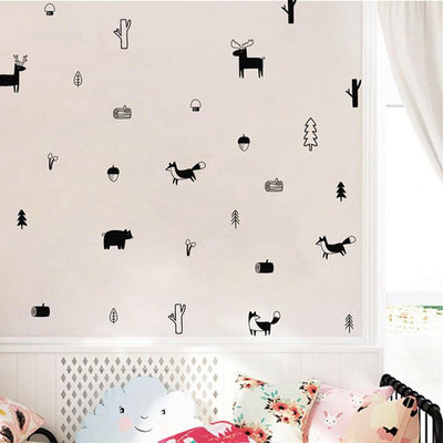 Viniles Decorativos Bosque Nórdico con Animales Silvestres para Habitación Infantil - Image 2