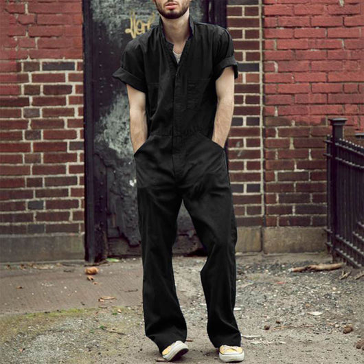 Mono Jumpsuit con Cierre y Solapa - Diseño Clásico Liso - Image 10