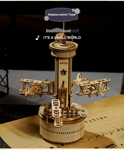 Kit de Construcción 3D La Noche Estrellada - Maqueta de Madera Giratoria con Caja de Música - Image 11