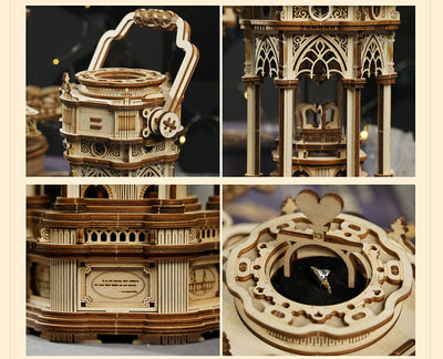 Kit de Construcción 3D La Noche Estrellada - Maqueta de Madera Giratoria con Caja de Música - Image 18