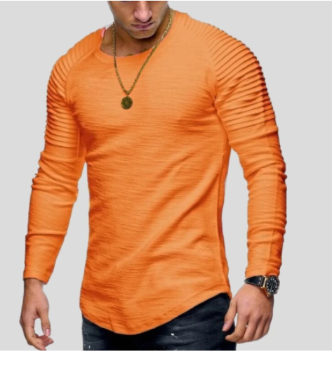 Camiseta Manga Larga Cuello Redondo Color Sólido - Image 18