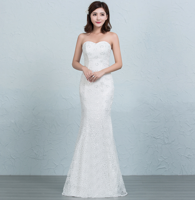 Vestido de Novia Cola Sirena con Encaje Lentejuelado en la Cintura - Image 13