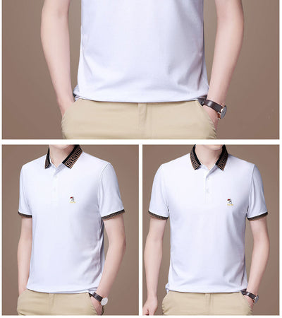Polo Ejecutivo de Algodón Mercerizado para Hombre - Manga Corta Suelta Verano - Image 8